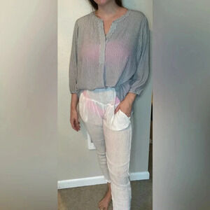 Xirena 100% Cotton Sheer Beach Pants Size Medium